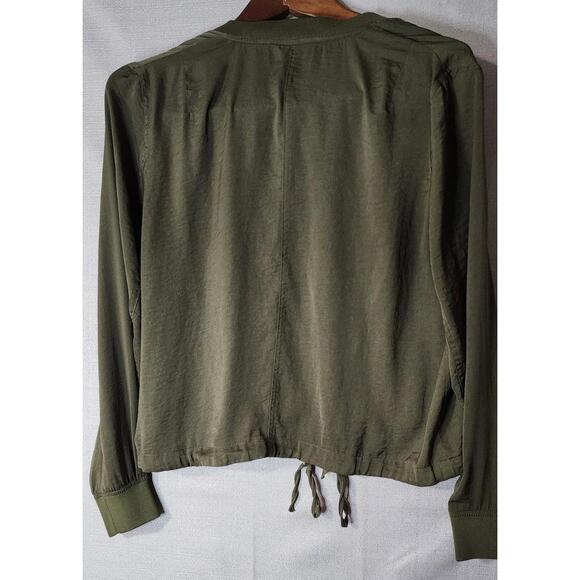 Chic Olive Green Zip-Up Jacket size 10 women's bomber jacket - Picture 2 of 6